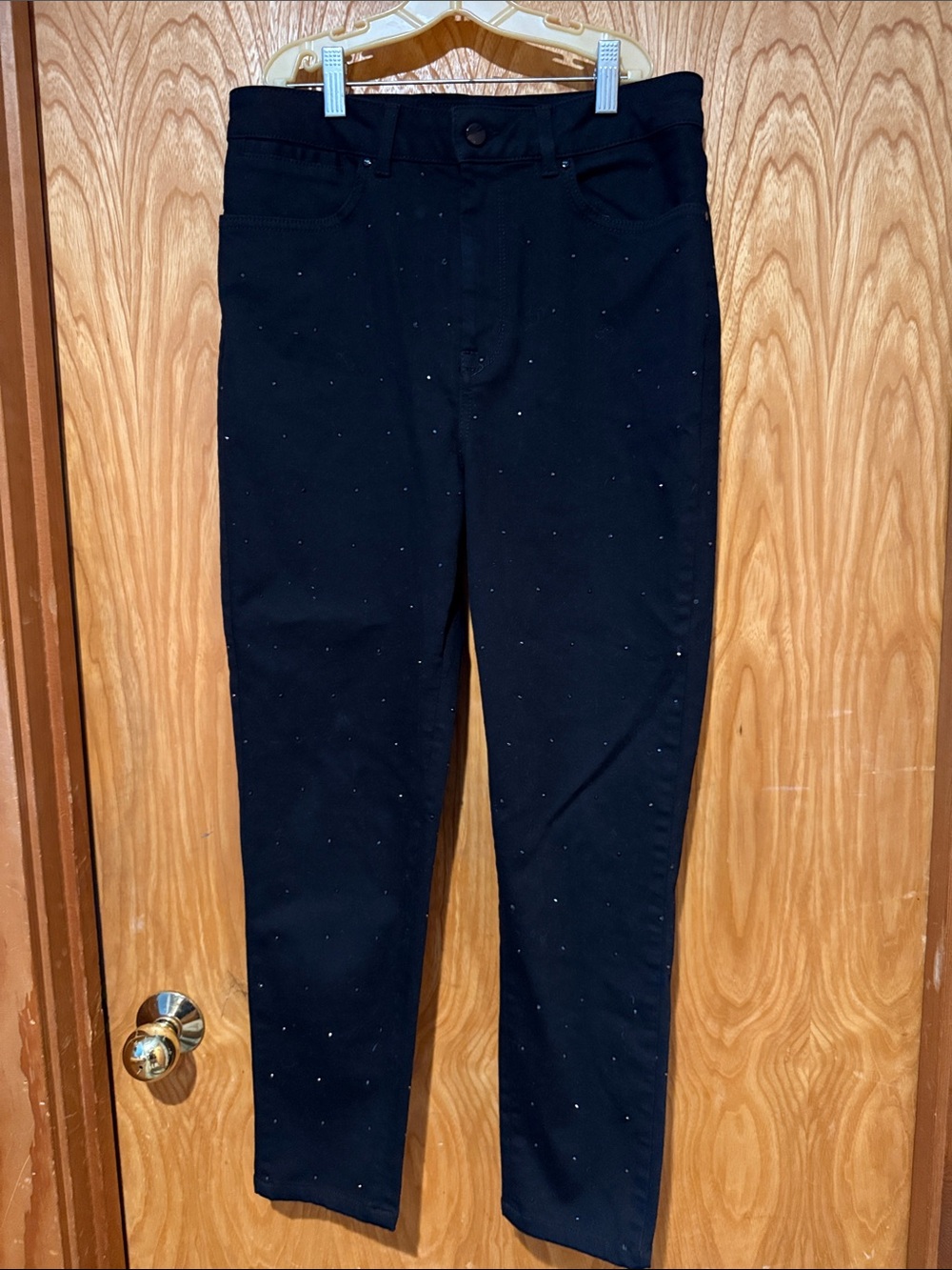 Karen Millen Black Skinny Jeans with Subtle Sparkle